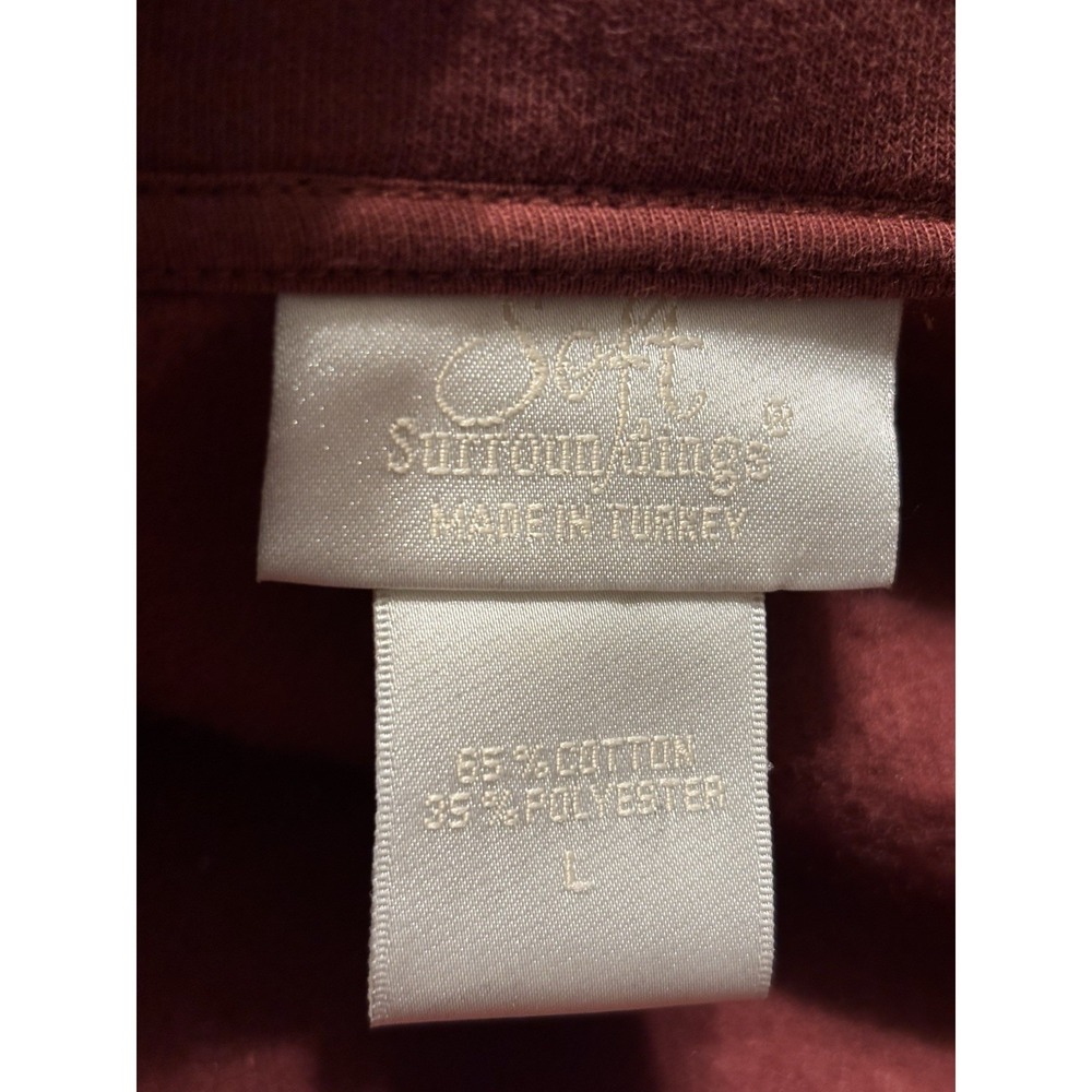 Soft Surroundings Women's Double Breasted Cotton Blend Dusty Red Jacket Sz Large - Picture 6 of 11